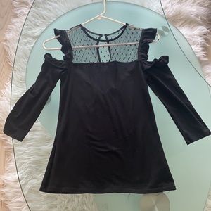 Express Open Shoulder Ruffle Sheer Top - Size XS